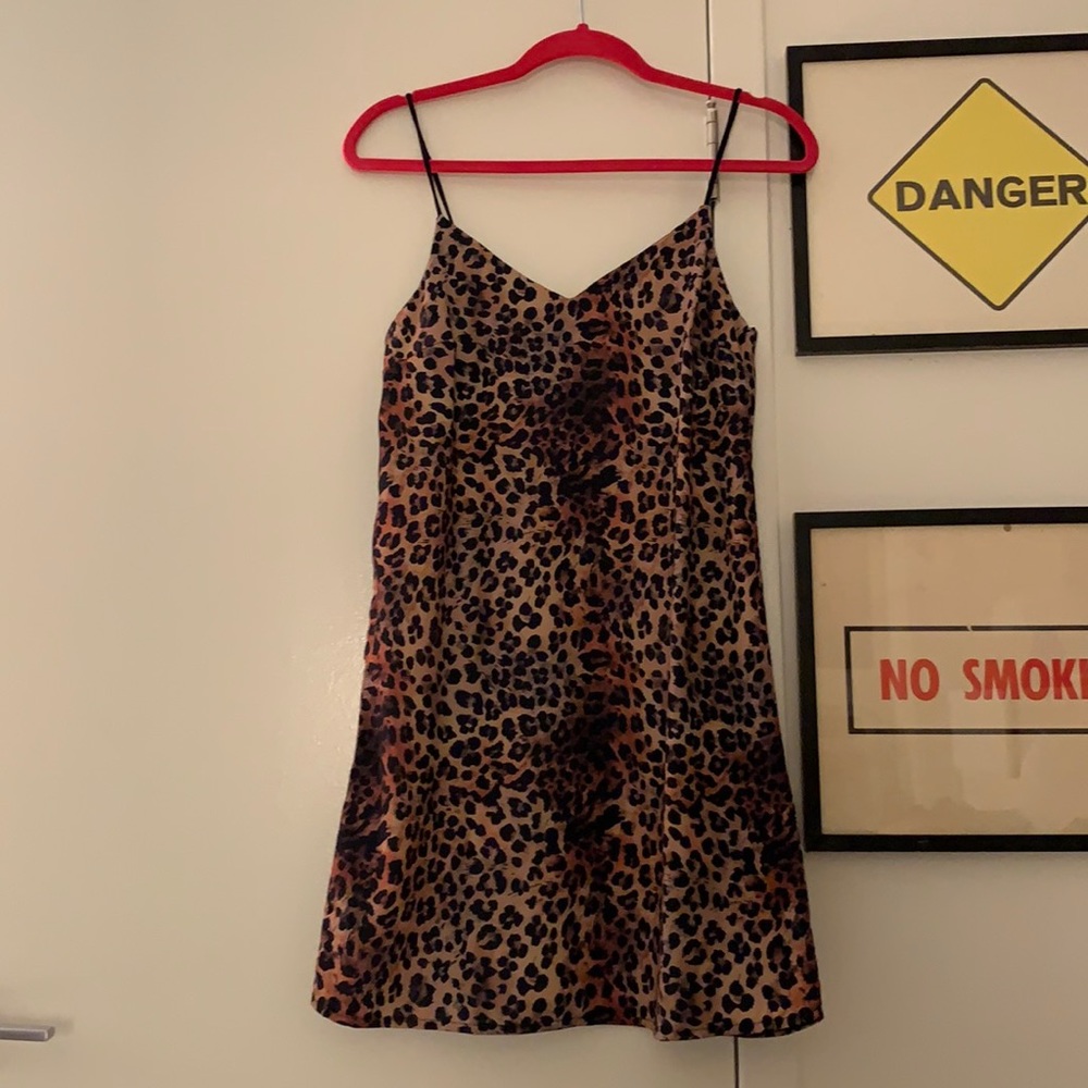 Cheetah print spaghetti strap dress
